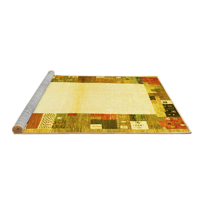 Sideview of Machine Washable Solid Yellow Modern Rug, wshcon1634yw
