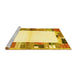Sideview of Machine Washable Solid Yellow Modern Rug, wshcon1634yw