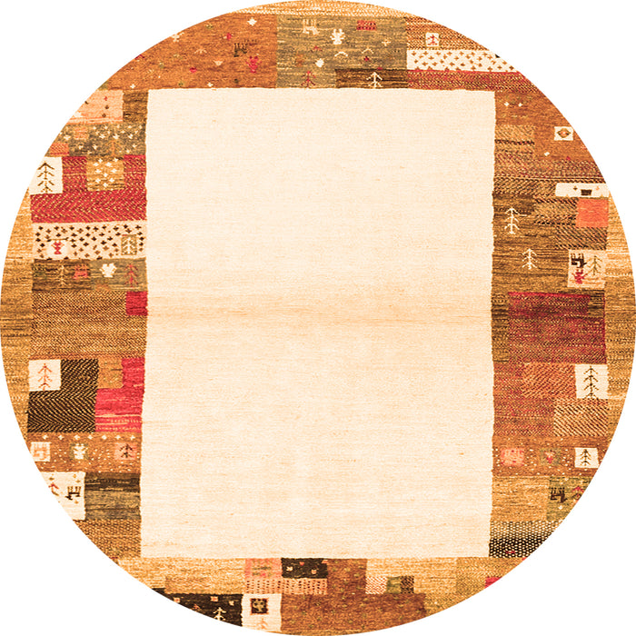 Square Solid Orange Modern Rug, con1634org