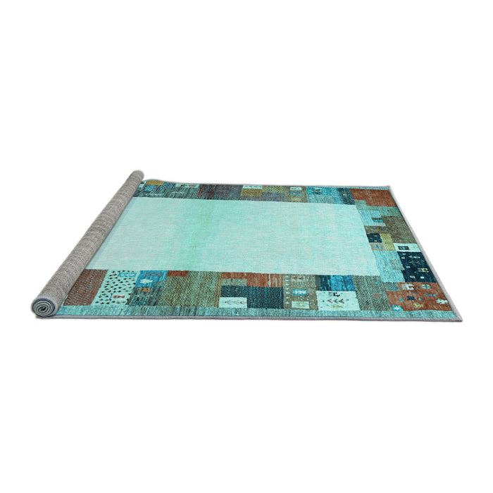 Sideview of Machine Washable Solid Light Blue Modern Rug, wshcon1634lblu
