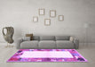 Machine Washable Solid Purple Modern Area Rugs in a Living Room, wshcon1634pur