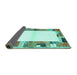 Sideview of Solid Turquoise Modern Rug, con1634turq