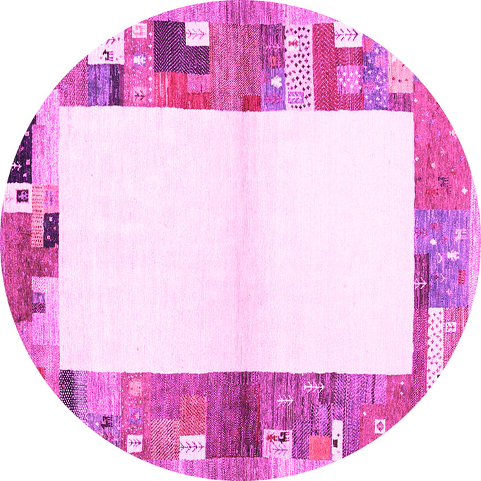 Round Solid Pink Modern Rug, con1634pnk
