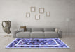 Machine Washable Abstract Blue Contemporary Rug in a Living Room, wshcon1635blu