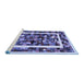 Sideview of Machine Washable Abstract Blue Contemporary Rug, wshcon1635blu