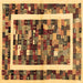 Square Abstract Brown Contemporary Rug, con1635brn