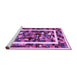 Sideview of Machine Washable Abstract Purple Contemporary Area Rugs, wshcon1635pur