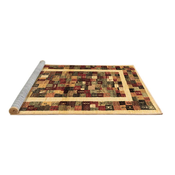Sideview of Machine Washable Abstract Brown Contemporary Rug, wshcon1635brn