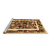 Sideview of Machine Washable Abstract Brown Contemporary Rug, wshcon1635brn