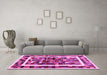 Machine Washable Abstract Pink Contemporary Rug in a Living Room, wshcon1635pnk