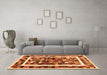 Machine Washable Abstract Orange Contemporary Area Rugs in a Living Room, wshcon1635org