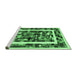 Sideview of Machine Washable Abstract Emerald Green Contemporary Area Rugs, wshcon1635emgrn