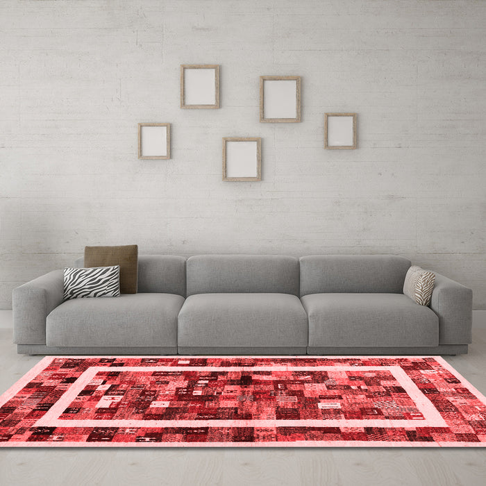 Contemporary Red Washable Rugs