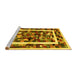 Sideview of Machine Washable Abstract Yellow Contemporary Rug, wshcon1635yw