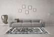 Machine Washable Abstract Gray Contemporary Rug in a Living Room,, wshcon1635gry