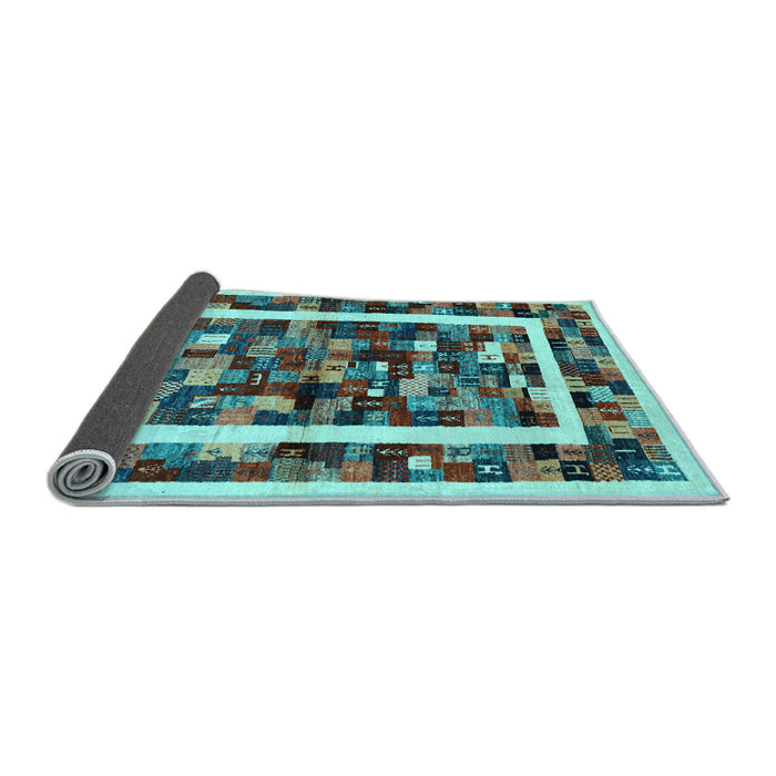 Sideview of Abstract Light Blue Contemporary Rug, con1635lblu