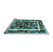 Sideview of Machine Washable Abstract Light Blue Contemporary Rug, wshcon1635lblu