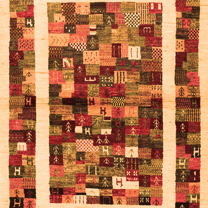 Serging Thickness of Machine Washable Abstract Orange Contemporary Area Rugs, wshcon1635org