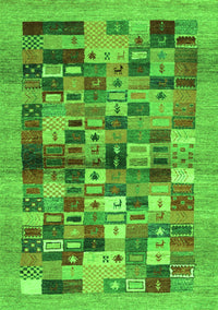 Abstract Green Contemporary Rug, con1636grn