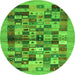 Machine Washable Abstract Green Contemporary Area Rugs, wshcon1636grn