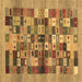 Square Abstract Brown Contemporary Rug, con1636brn