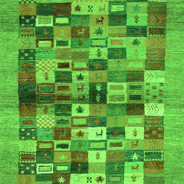 Serging Thickness of Machine Washable Abstract Green Contemporary Area Rugs, wshcon1636grn
