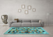 Machine Washable Abstract Light Blue Contemporary Rug in a Living Room, wshcon1636lblu