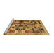 Sideview of Machine Washable Abstract Brown Contemporary Rug, wshcon1636brn