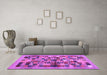 Machine Washable Abstract Purple Contemporary Area Rugs in a Living Room, wshcon1636pur