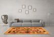 Machine Washable Abstract Orange Contemporary Area Rugs in a Living Room, wshcon1636org