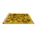 Sideview of Machine Washable Abstract Yellow Contemporary Rug, wshcon1636yw