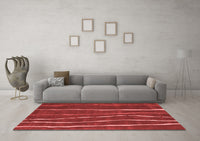 Machine Washable Abstract Red Contemporary Rug, wshcon1637red