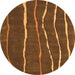 Square Abstract Orange Contemporary Rug, con1637org