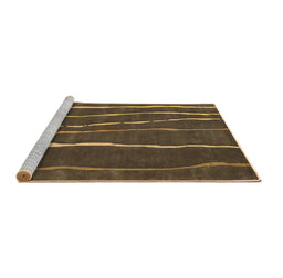 Sideview of Machine Washable Abstract Brown Contemporary Rug, wshcon1637brn