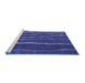 Sideview of Machine Washable Abstract Blue Contemporary Rug, wshcon1637blu