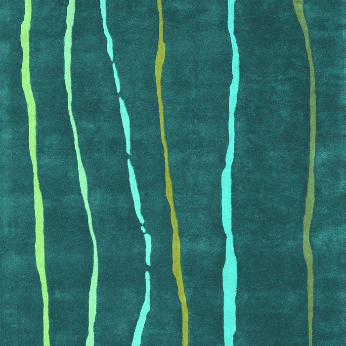 Machine Washable Abstract Turquoise Contemporary Area Rugs, wshcon1637turq