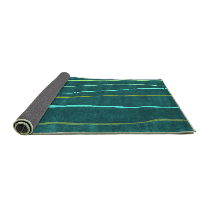 Sideview of Abstract Turquoise Contemporary Rug, con1637turq