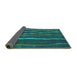 Sideview of Abstract Turquoise Contemporary Rug, con1637turq