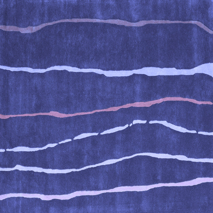 Square Abstract Blue Contemporary Rug, con1637blu