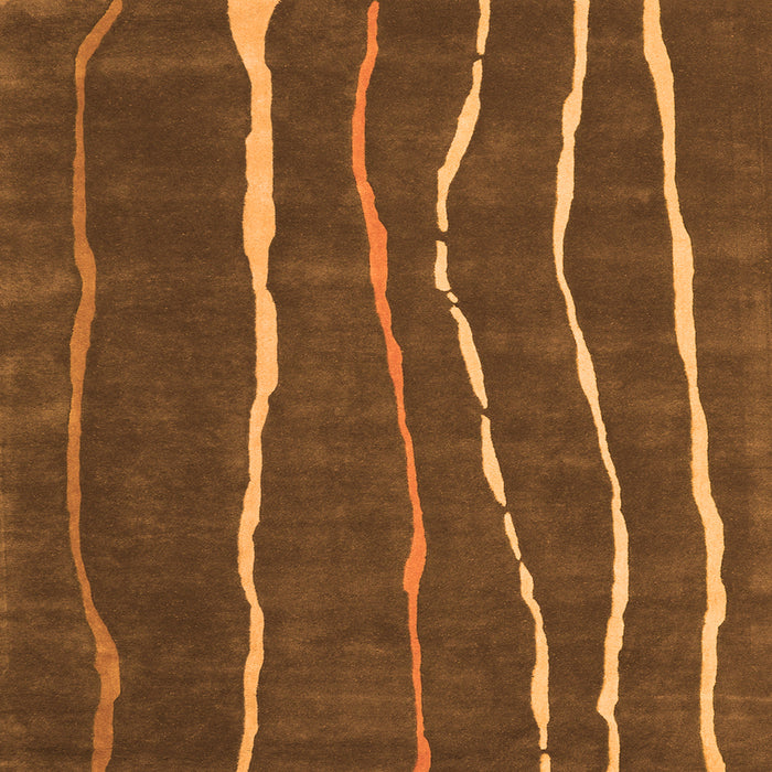 Serging Thickness of Abstract Orange Contemporary Rug, con1637org