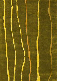 Abstract Yellow Contemporary Rug, con1637yw