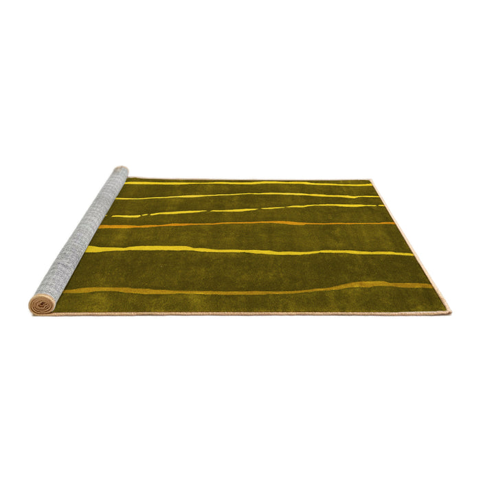 Sideview of Machine Washable Abstract Yellow Contemporary Rug, wshcon1637yw