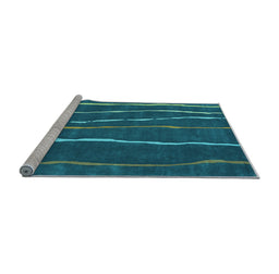 Sideview of Machine Washable Abstract Light Blue Contemporary Rug, wshcon1637lblu