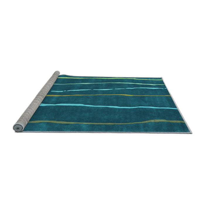 Sideview of Machine Washable Abstract Light Blue Contemporary Rug, wshcon1637lblu