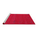 Serging Thickness of Machine Washable Contemporary Red Rug, wshcon1638