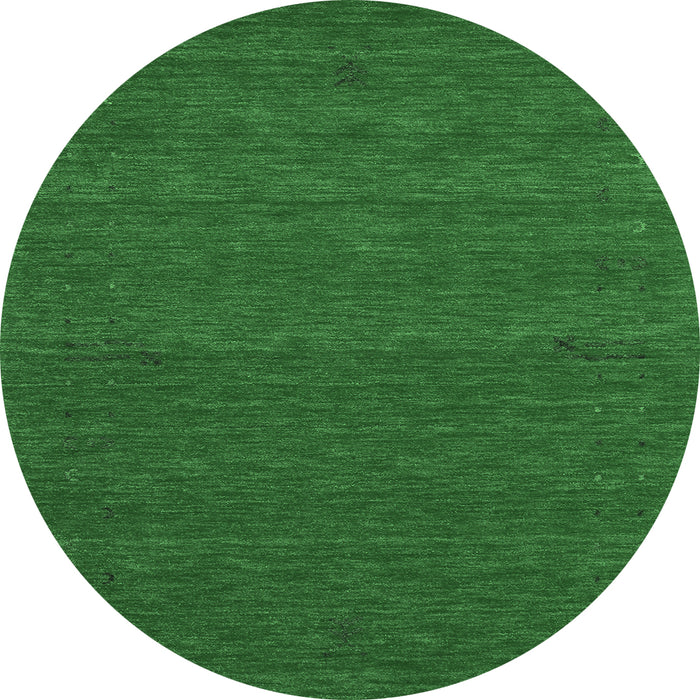 Round Abstract Emerald Green Contemporary Rug, con1638emgrn