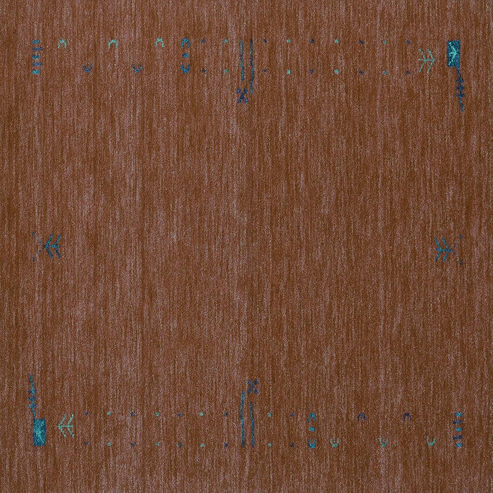 Square Abstract Turquoise Contemporary Rug, con1638turq