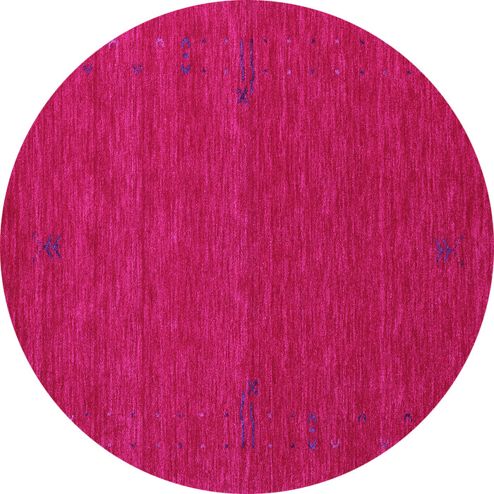 Round Abstract Pink Contemporary Rug, con1638pnk