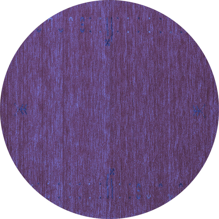 Round Abstract Blue Contemporary Rug, con1638blu