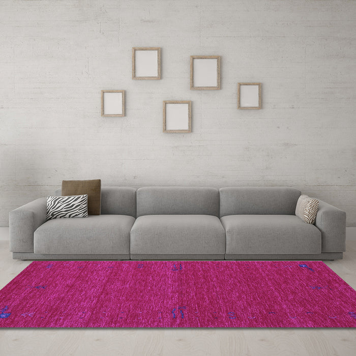 Machine Washable Abstract Purple Contemporary Area Rugs in a Living Room, wshcon1638pur